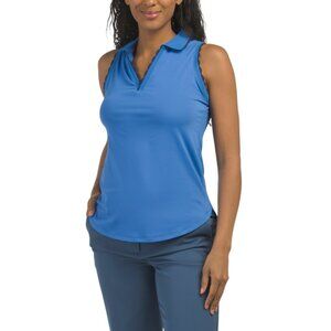 PETER MILLAR Blue Upf 50 Opal Sleeveless Stretch Jersey Polo